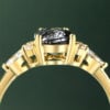 Pear Shaped Black Rutilated Quartz Classic Cluster Engagement Ring Set (6)
