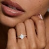 Pear Shaped Moissanite Classic Cluster Engagement Ring (1)