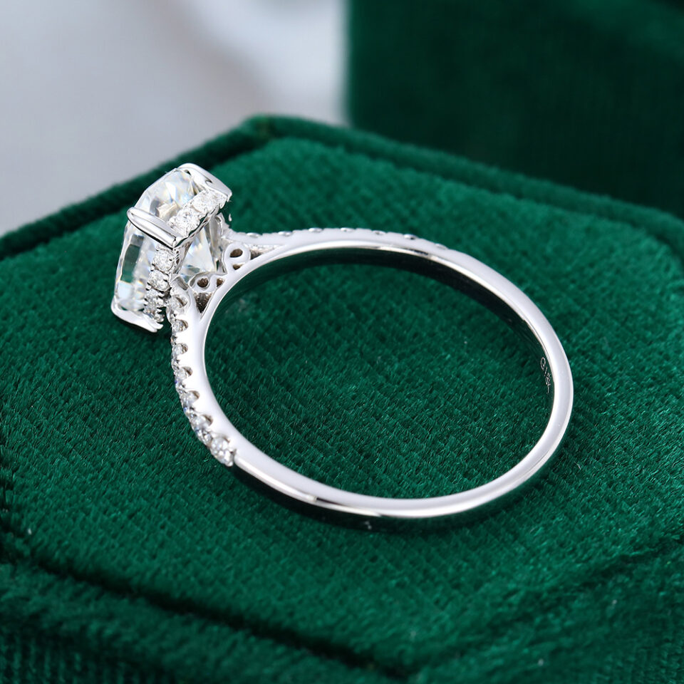 White Gold Oval cut 69mm Moissanite Engagement ring