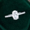White Gold Oval cut 69mm Moissanite Engagement ring