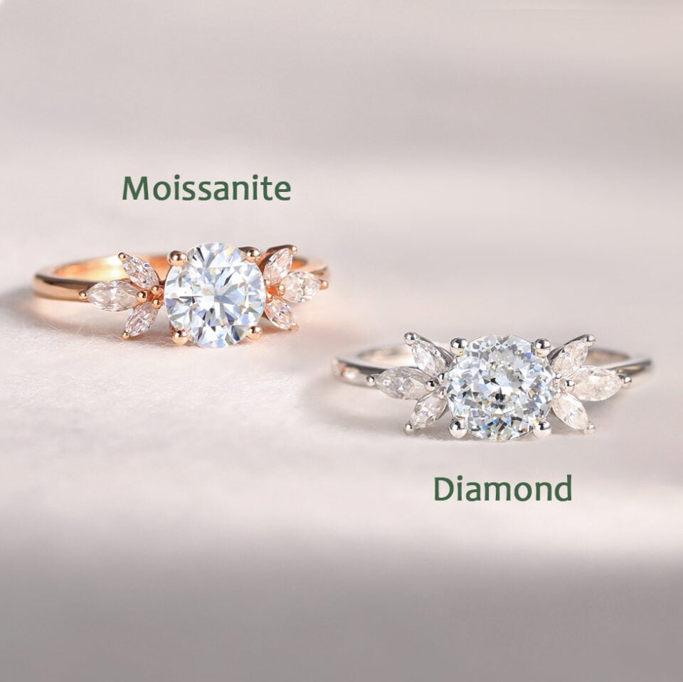 moissanite ring vs diamond ring
