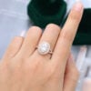 MOLLYJEWELRY 69mm Oval cut Moissanite Halo Engagement Ring