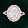 MOLLYJEWELRY 69mm Oval cut Moissanite Halo Engagement Ring