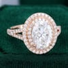 MOLLYJEWELRY 69mm Oval cut Moissanite Halo Engagement Ring
