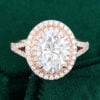 MOLLYJEWELRY 69mm Oval cut Moissanite Halo Engagement Ring
