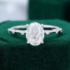 MOLLYJEWELRY 79mm Oval cut Moissanite White Gold Engagement Ring