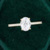 MOLLYJEWELRY Gold Oval Moissanite Half Eternity Band Engagement Ring