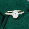 MOLLYJEWELRY Gold Oval Moissanite Half Eternity Band Engagement Ring