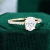 MOLLYJEWELRY Gold Oval Moissanite Half Eternity Band Engagement Ring