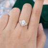 MOLLYJEWELRY Gold Oval cut Moissanite Vintage Engagement Ring