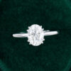 MOLLYJEWELRY Oval Moissanite White Gold Double Claw Engagement Ring