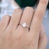 MOLLYJEWELRY Pear Shaped Moissanite White Gold Minimalist Engagement Ring