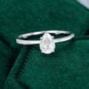MOLLYJEWELRY Pear Shaped Moissanite White Gold Minimalist Engagement Ring