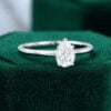 MOLLYJEWELRY Pear Shaped Moissanite White Gold Minimalist Engagement Ring
