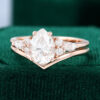 MOLLYJEWELRY Rose gold Pear shaped Moissanite Wedding Set