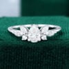 1/2 Carat Pear Cut Moissanite Cluster Promise Ring Dainty Engagement Ring