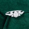 MOLLYJEWELRY White Gold Pear shaped 46mm Moissanite Engagement Ring