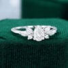MOLLYJEWELRY White Gold Pear shaped 46mm Moissanite Engagement Ring