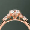 Round Cut Moissanite Engagement Ring Set Unique Bridal Set (6)
