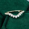 Unique Gold Moissanite Curved Wedding Band