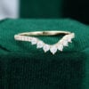 Unique Gold Moissanite Curved Wedding Band