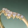 1.5CT Elongated Pear Shaped Moissanite Classic Cluster Bridal Ring Set (3)