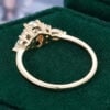 0.5CT Oval Cut Moissanite Engagement Ring with Cluster Side Stones Promise Ring