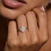 Elongated Pear Shaped Moissanite Classic Cluster Bridal Ring Set (3)