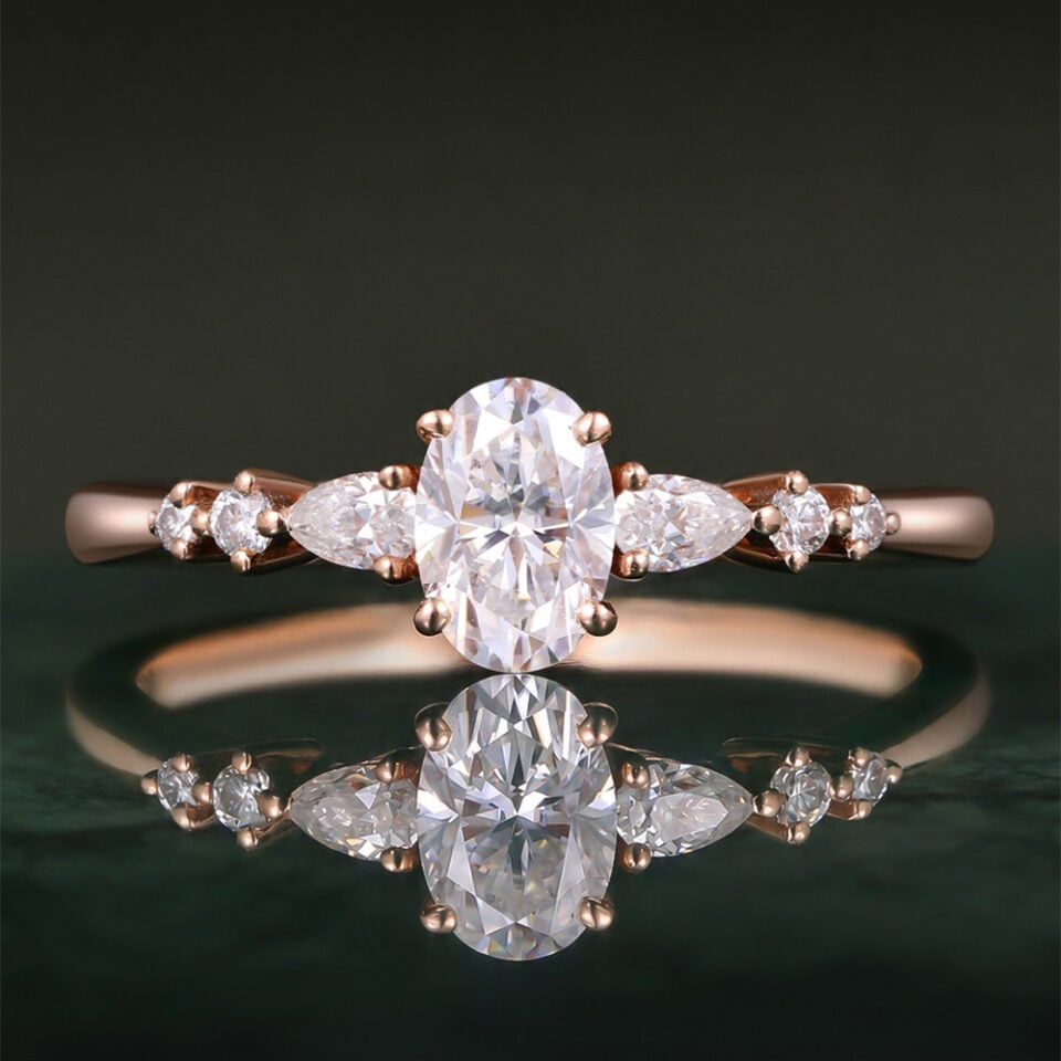 Half Carat Oval Cut Moissanite Promise Ring Dainty Engagement Ring (1)