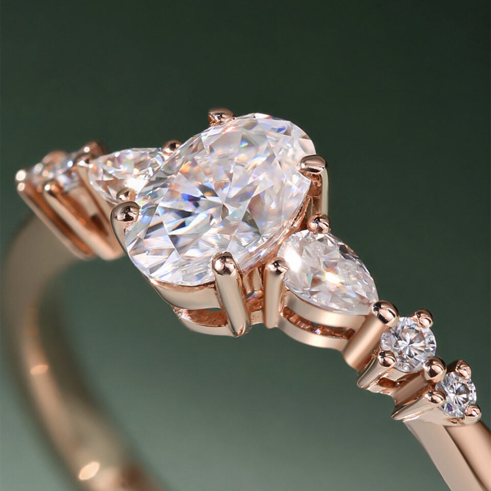 Half Carat Oval Cut Moissanite Promise Ring Dainty Engagement Ring (2)