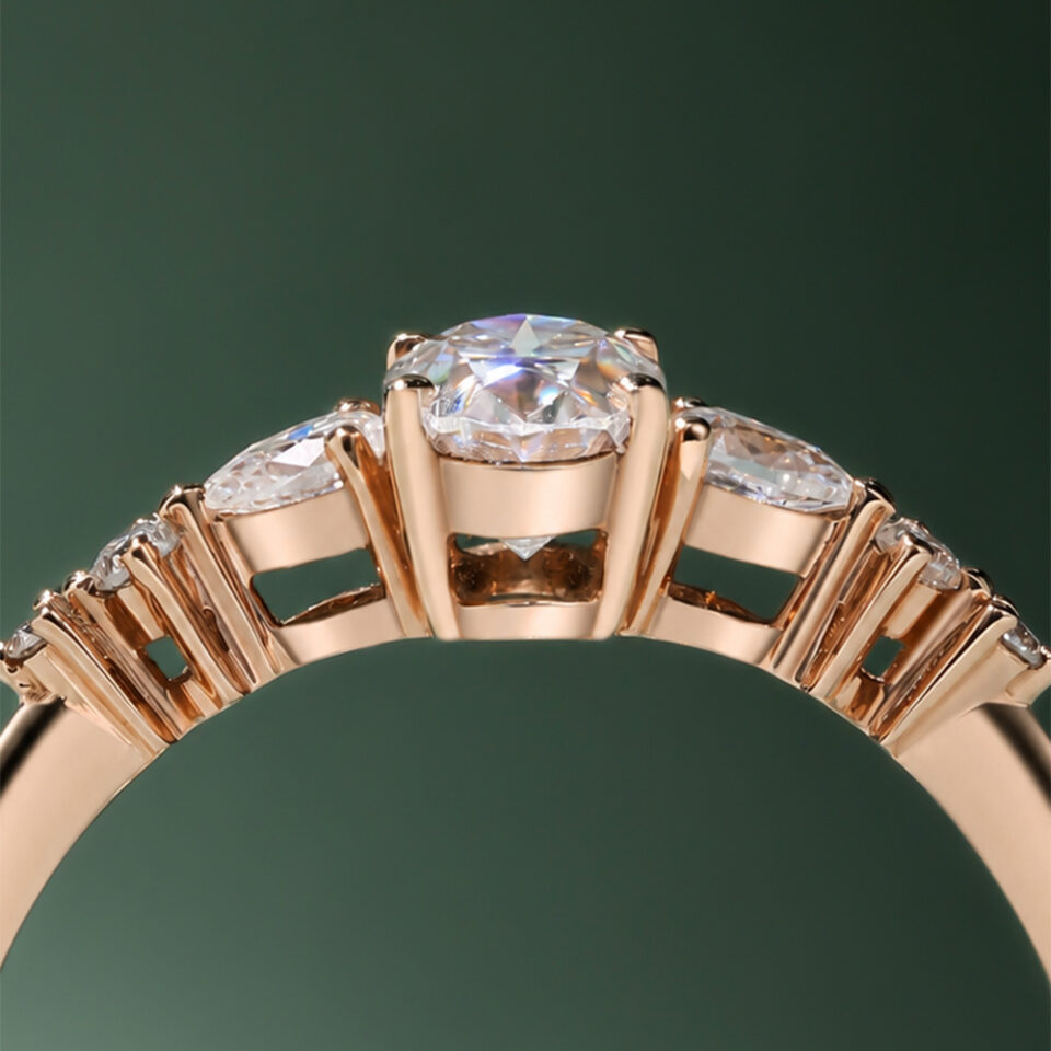 Half Carat Oval Cut Moissanite Promise Ring Dainty Engagement Ring (3)