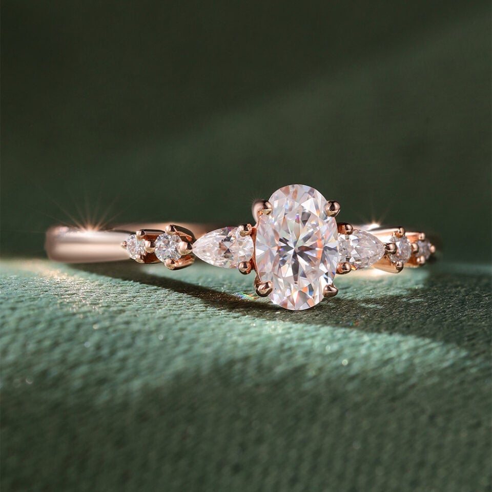 Half Carat Oval Cut Moissanite Promise Ring Dainty Engagement Ring (5)