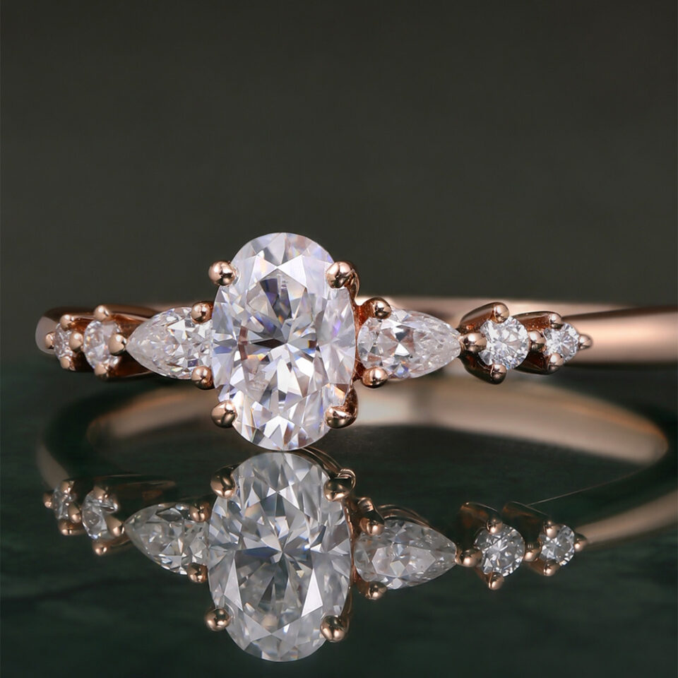 Half Carat Oval Cut Moissanite Promise Ring Dainty Engagement Ring (6)
