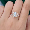 MollyJewelryUS Oval cut Aquamarine Engagement ring Rose Gold