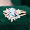 MollyJewelryUS Oval cut Aquamarine Engagement ring Rose Gold