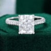 MollyJewelryUS Radiant Cut Moissanite Engagement ring White Gold