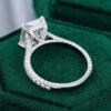 MollyJewelryUS Cathedral Setting Radiant Cut Moissanite Engagement ring White Gold