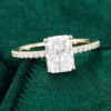 MollyJewelryUS Radiant Cut Moissanite Engagement ring Yellow Gold