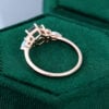 MollyJewelryUS Rose Gold Hexagon Cut Moss Agate Engagement ring