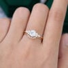 MollyJewelryUS Round cut 14k Yellow Gold Moissanite Ring Sets