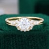 MollyJewelryUS Round cut 14k Yellow Gold Moissanite Ring Sets