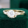 MollyJewelryUS Round cut 14k Yellow Gold Moissanite Ring Sets