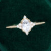 MollyJewelryUS Vintage Yellow Gold Oval Cut 5x7mm White Sapphire Engagement ring