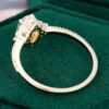 MollyJewelryUS Vintage Yellow Gold Oval Cut 5x7mm White Sapphire Engagement ring
