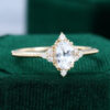MollyJewelryUS Vintage Yellow Gold Oval Cut 5x7mm White Sapphire Engagement ring