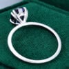 Double Claw Sapphire Solitaire Ring with White Gold Band