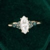 MollyJewelryUS Yellow Gold Marquise Cut Moissanite Engagement Rings