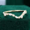 MollyJewelryUS Yellow Gold Moissanite Curved Stacking Wedding Band