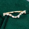 MollyJewelryUS Yellow Gold Moissanite Curved Stacking Wedding Band