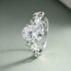 Oval Cut Moissanite Engagement Ring Marquise Accented Leaf Ring (2)
